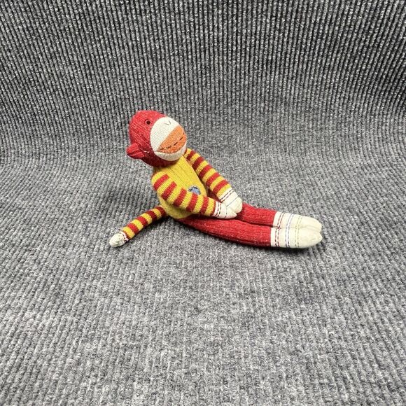 SEASONS Of Cannon Falls 12” SOCK MONKEY Red Yellow Magnetic Hands Feet Doll Toy - Picture 10 of 16